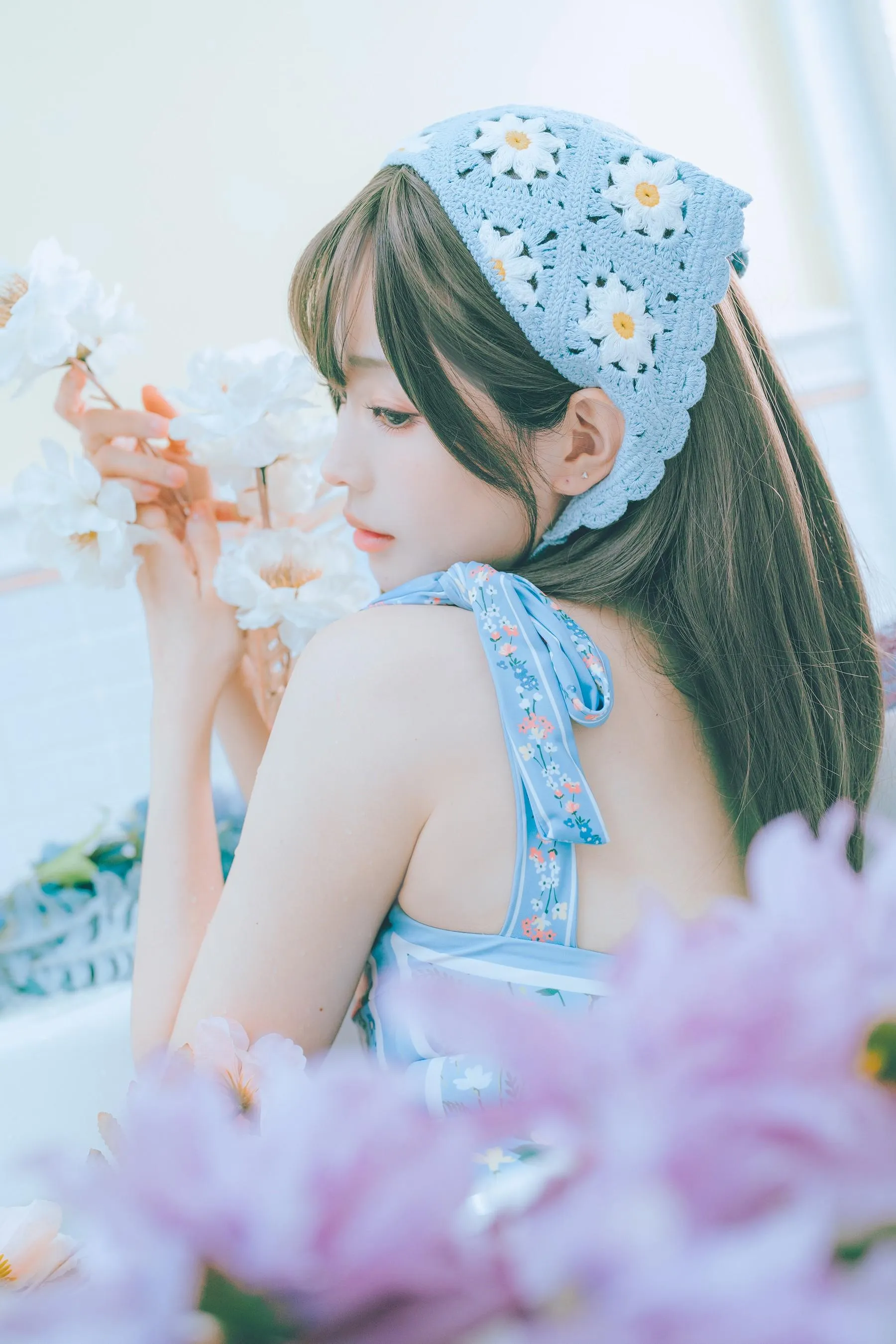 ElyEE子 – NO.122 2023.august D-復古水藍花 Vintage Aqua Blossom [39P]插图2